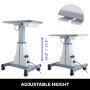 VEVOR Motorized Instrument Table Professional Medical Cart Dental Cart Adjustable Optical Eyeglass Motorized Instrument Work Table for 2 Instruments (A16 22.8"x15.7")
