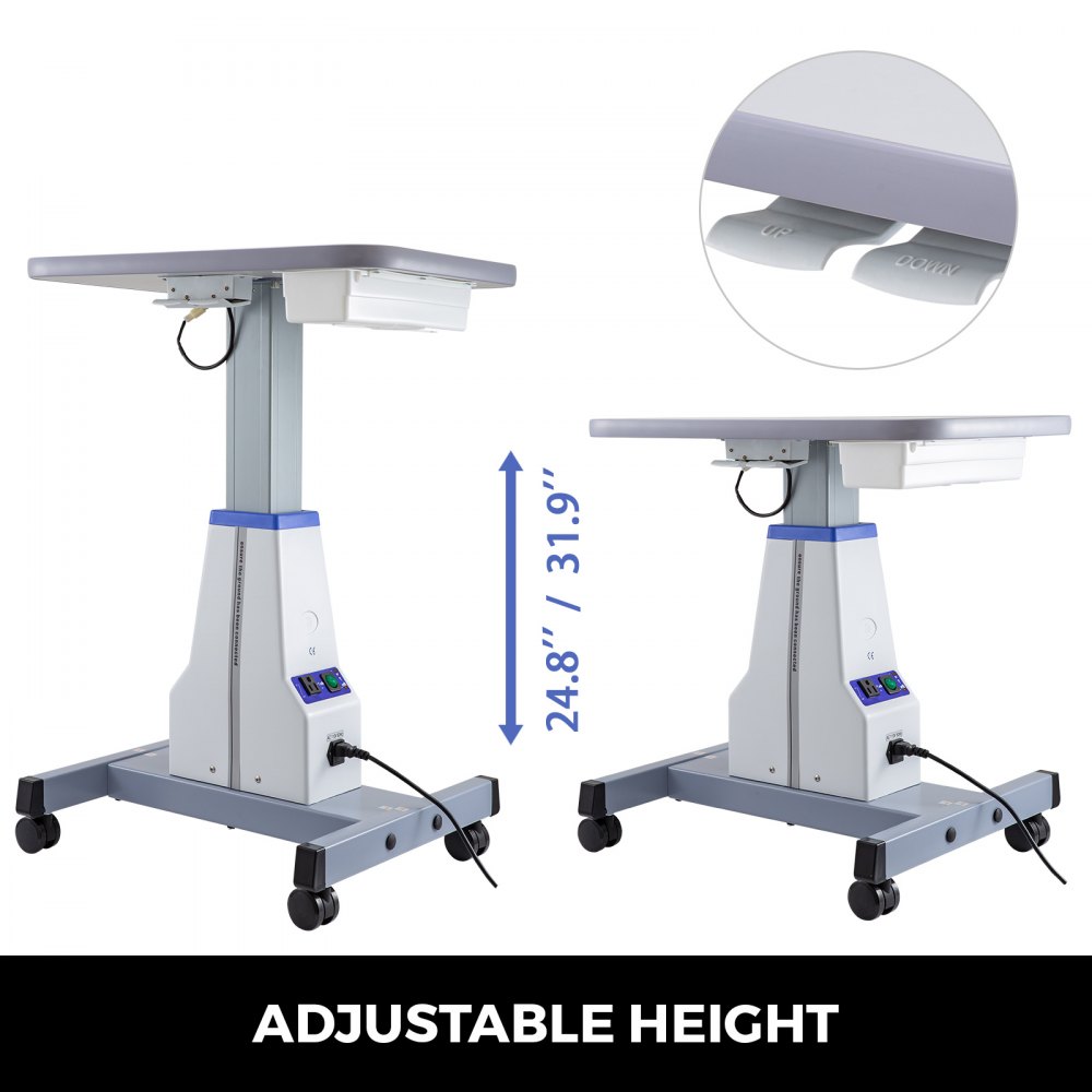 Optical Electric Motorized Table Instrument Lift Table With 4 Wheels Adjustable Height