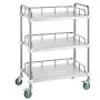 VEVOR Lab Rolling Cart, 3-Shelf Stainless Steel Rolling Cart, Lab Serving Cart with Swivel Casters, Dental Utility Cart for Clinic, Lab, Hospital, Salon, 70 x 395 x 867 mm