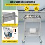 VEVOR Shelf Stainless Steel Utility Cart Catering Cart with Wheels Medical Dental Lab Cart Rolling Cart Commercial Wheel Dolly Restaurant Dinging Utility Services (2 Shelves/ 1 Drawer)