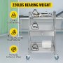 VEVOR Mobile Rolling Cart 3 Layers 1 Drawer Trolley Lab Cart W/ Upper Drawer