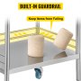 3-Layer Stainless Steel Lab Medical Cart Trolley W/ Upper Drawer