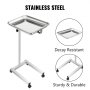 VEVOR Mayo Tray Stainless Steel Mayo Stand 18x14 Inch Trolley Mayo Tray Stand Adjustable Height 32-51 Inch Instrument Tray w/ Removable Tray & 4 Omnidirectional Wheels for Home Equipment Personal Care