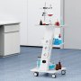 VEVOR Lab Trolley, Rolling Lab Cart with Built-in Socket, 3-Layer Metal Mobile Trolley, Tray Rolling Clinic Cart with Swivel Wheels, 220 lbs Weight Capacity, for Lab, Clinic, Beauty and Salon