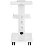 VEVOR Lab Trolley, Rolling Lab Cart with Built-in Socket, 3-Layer Metal Mobile Trolley, Tray Rolling Clinic Cart with Swivel Wheels, 220 lbs Weight Capacity, for Lab, Clinic, Beauty and Salon