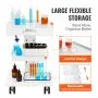 VEVOR Lab Trolley, 3-Layer Rolling Lab Cart, Metal Mobile Trolley with Swivel Wheels, Tray Rolling Clinic Cart 100 kg Weight Capacity, for Lab, Clinic, Beauty and Salon