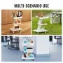 VEVOR Lab Trolley, 3-Layer Rolling Lab Cart, Metal Mobile Trolley with Swivel Wheels, Tray Rolling Clinic Cart 100 kg Weight Capacity, for Lab, Clinic, Beauty and Salon