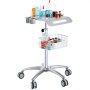 VEVOR Mobile Rolling Cart Height-Adjustable Medical Trolley Cart with Basket