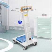 VEVOR Trolley Cart Dental Lab Trolley Steel Mobile Rolling Serving Cart 3 Layers