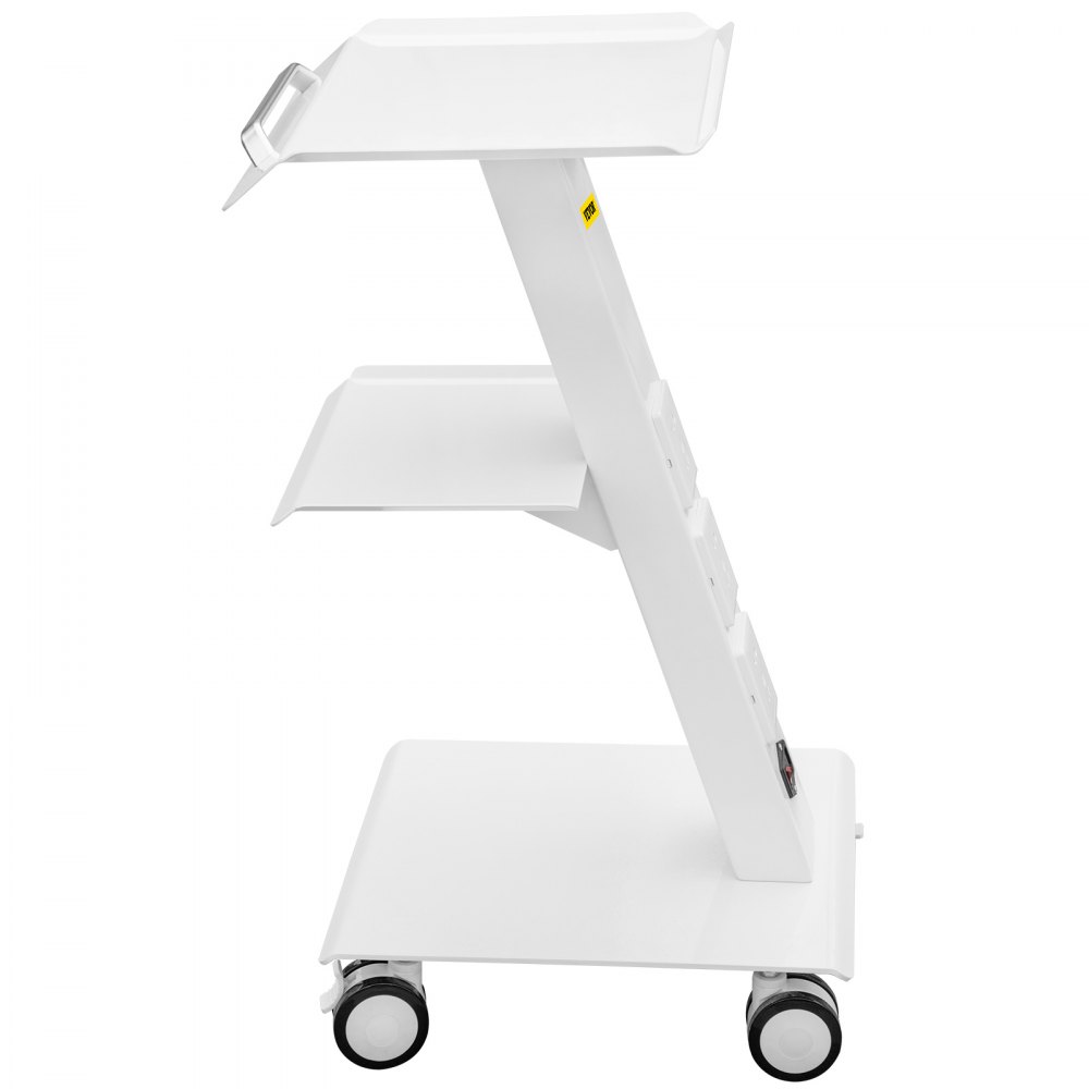 VEVOR Trolley Cart Dental Lab Trolley Steel Mobile Rolling Serving Cart 3 Layers