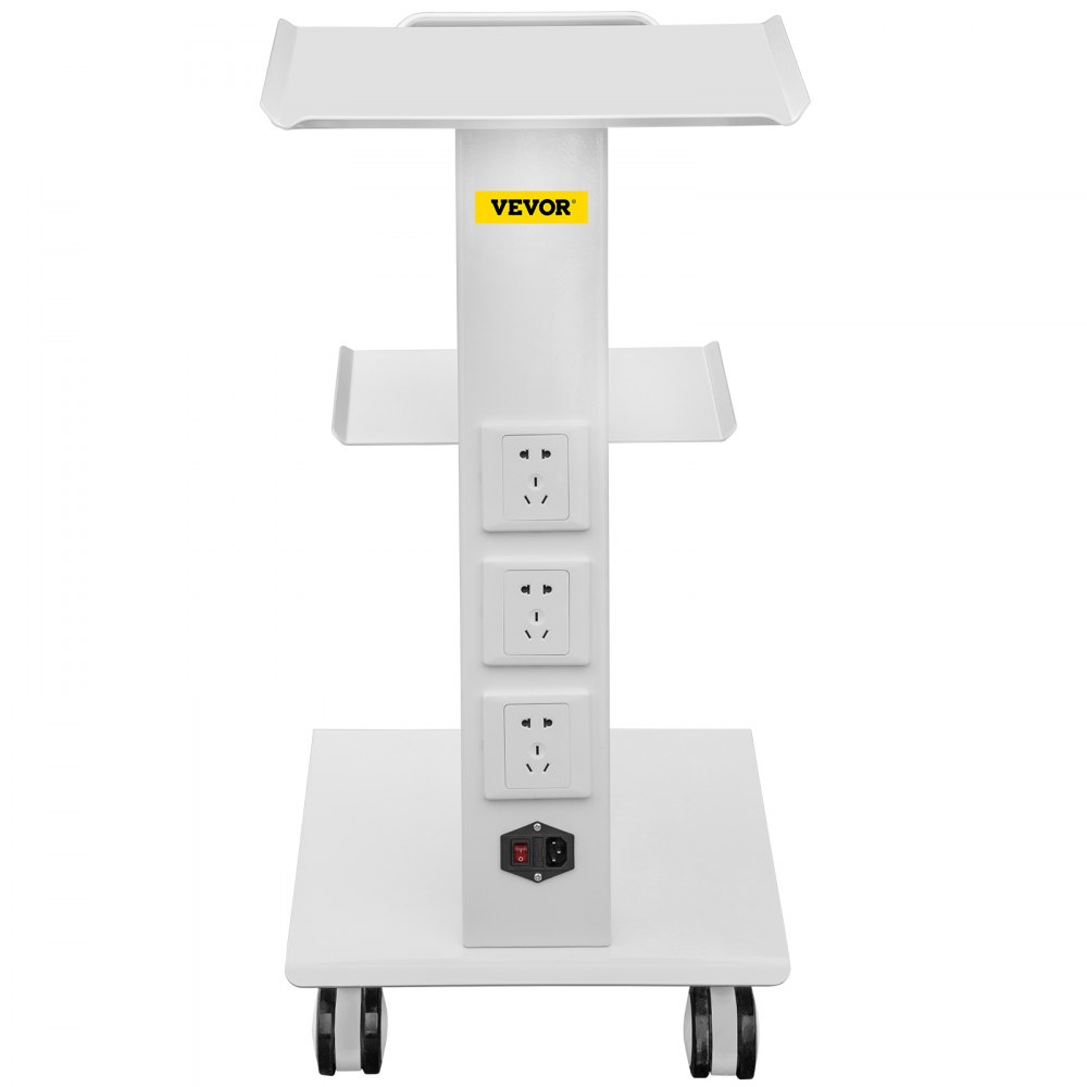 VEVOR Trolley Cart Dental Lab Trolley Steel Mobile Rolling Serving Cart 3 Layers