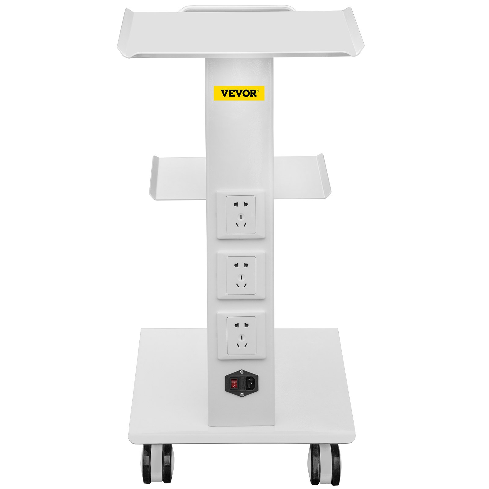 VEVOR Trolley Cart Dental Lab Trolley Steel Mobile Rolling Serving Cart 3 Layers