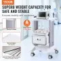 VEVOR 2 Tiers Lab Carts, Lab Utility Cart with 1 Drawer & 1 Top Tray, Mobile Medical Cart with ABS Material, Lab Rolling Cart with 4 Silent Wheels for Lab, Clinic, Hospital, Salon, White