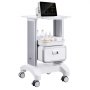 VEVOR 2 Tiers Lab Carts Mobile Medical Cart with 1 Drawer & 1 Top Tray White