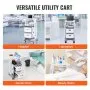 VEVOR 3 Tiers Lab Carts, Lab Utility Cart with 2 Drawers & 1 Top Tray, Mobile Medical Cart with ABS Material, Lab Rolling Cart with 4 Silent Wheels for Lab, Clinic, Hospital, Salon, White