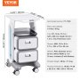 VEVOR 3 Tiers Lab Carts Mobile Medical Cart with 2 Drawers & 1 Top Tray White, Trolley Storage Cart with ABS Material, Lab Rolling Cart with 4 Silent Wheels for Lab, Clinic, Hospital, Salon, Office