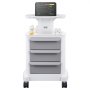 VEVOR 4 Tiers Lab Carts, Lab Utility Cart with 3 Drawers & 1 Top Tray, Mobile Medical Cart with ABS Material, Lab Rolling Cart with 4 Silent Wheels for Lab, Clinic, Hospital, Salon, White