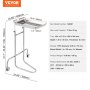 VEVOR Stainless Steel Lab Carts, Lab Utility Cart with Single Tray, Mobile Medical Cart with 2 Silent Wheels, Lab Rolling Cart for Lab, Clinic, Hospital, Salon