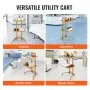 VEVOR 2 Tiers Stainless Steel Lab Carts with 2 Trays & 4 Silent Wheels Golden