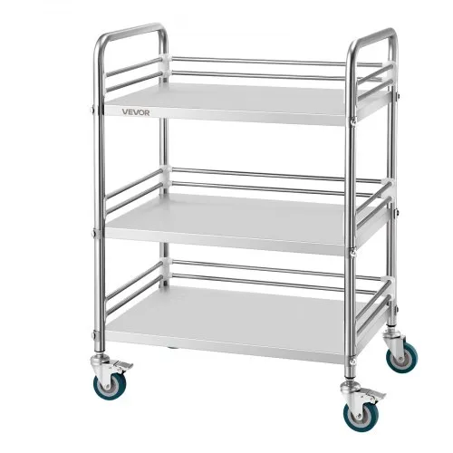 Laboratorium Serveerwagen 3-laags RVS Medische Wagen met Lade