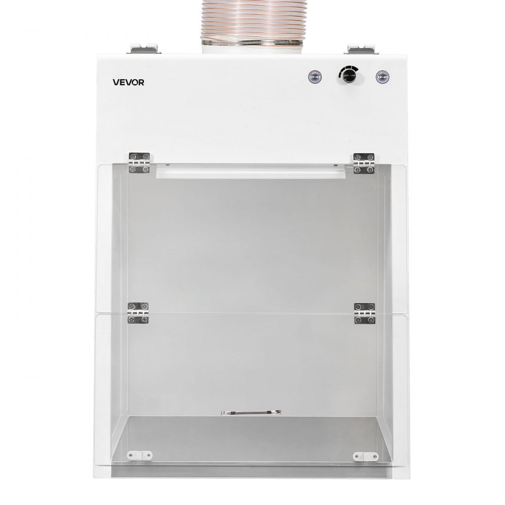 VEVOR Ducted Fume Hood, 22.83 x 25.98 x 24.80 inch Working Area, Lab Fume Hood with LED Light and G1 Pre-Filter, Exhaust Equipment for Laboratory Fume Control and Pharmaceutical Compounding, White