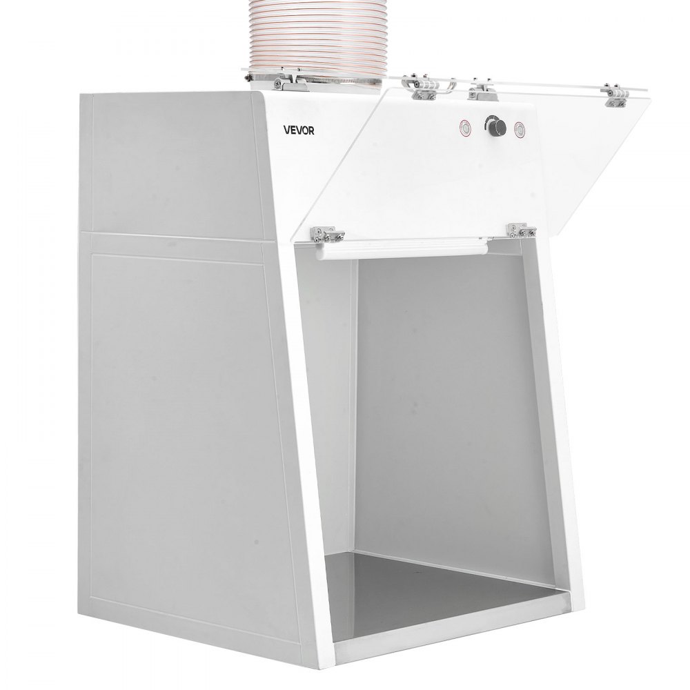 VEVOR Ducted Fume Hood, 22.83 x 25.98 x 24.80 inch Working Area, Lab Fume Hood with LED Light and G1 Pre-Filter, Exhaust Equipment for Laboratory Fume Control and Pharmaceutical Compounding, White