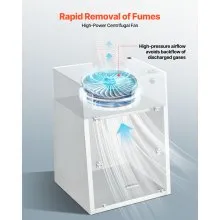 VEVOR Ducted Fume Hood, 22.83 x 25.98 x 24.80 inch Working Area, Lab Fume Hood with LED Light and G1 Pre-Filter, Exhaust Equipment for Laboratory Fume Control and Pharmaceutical Compounding, White