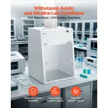 VEVOR Ducted Fume Hood, 22.83 x 25.98 x 24.80 inch Working Area, Lab Fume Hood with LED Light and G1 Pre-Filter, Exhaust Equipment for Laboratory Fume Control and Pharmaceutical Compounding, White