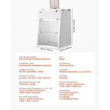 VEVOR Ducted Fume Hood, 22.83 x 25.98 x 24.80 inch Working Area, Lab Fume Hood with LED Light and G1 Pre-Filter, Exhaust Equipment for Laboratory Fume Control and Pharmaceutical Compounding, White