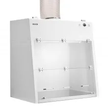 VEVOR Ducted Fume Hood, 23.62 x 31.69 x 27.56 inch Working Area, Lab Fume Hood with LED Light and G1 Pre-Filter, Exhaust Equipment for Laboratory Fume Control and Pharmaceutical Compounding, White