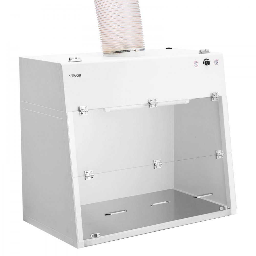 VEVOR Ducted Fume Hood, 19.69 x 41.54 x 27.56 inch Working Area, Lab Fume Hood with LED Light and G1 Pre-Filter, Exhaust Equipment for Laboratory Fume Control and Pharmaceutical Compounding, White