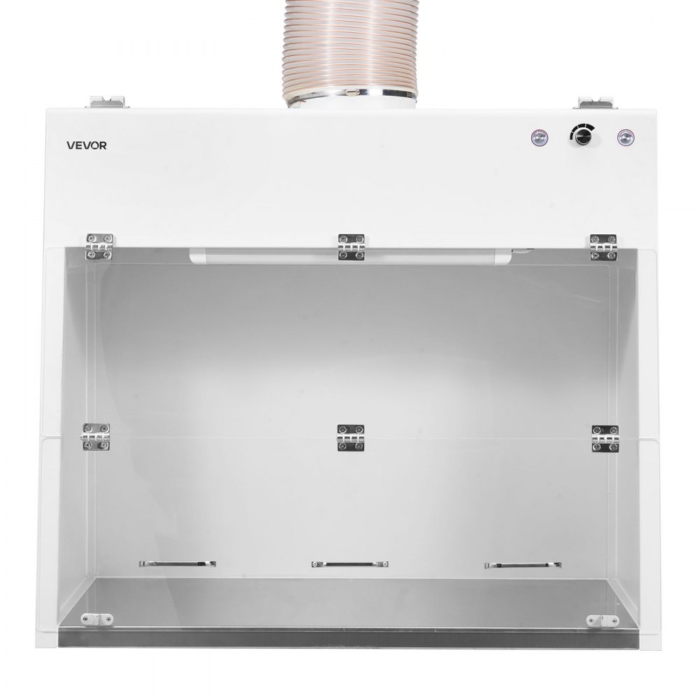 VEVOR Ducted Fume Hood, 19.69 x 41.54 x 27.56 inch Working Area, Lab Fume Hood with LED Light and G1 Pre-Filter, Exhaust Equipment for Laboratory Fume Control and Pharmaceutical Compounding, White