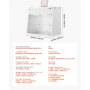VEVOR Ducted Fume Hood, 19.69 x 41.54 x 27.56 inch Working Area, Lab Fume Hood with LED Light and G1 Pre-Filter, Exhaust Equipment for Laboratory Fume Control and Pharmaceutical Compounding, White