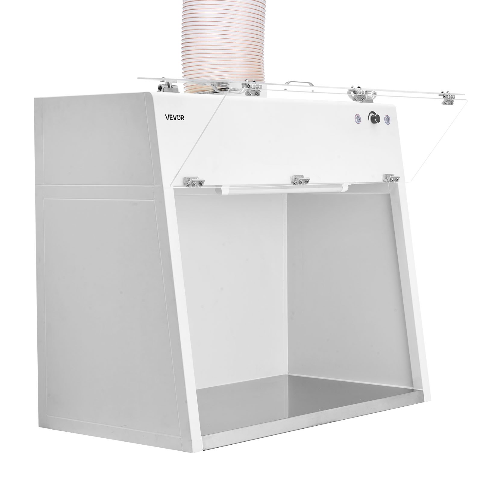 VEVOR Ducted Fume Hood, 19.69 x 41.54 x 27.56 inch Working Area, Lab Fume Hood with LED Light and G1 Pre-Filter, Exhaust Equipment for Laboratory Fume Control and Pharmaceutical Compounding, White