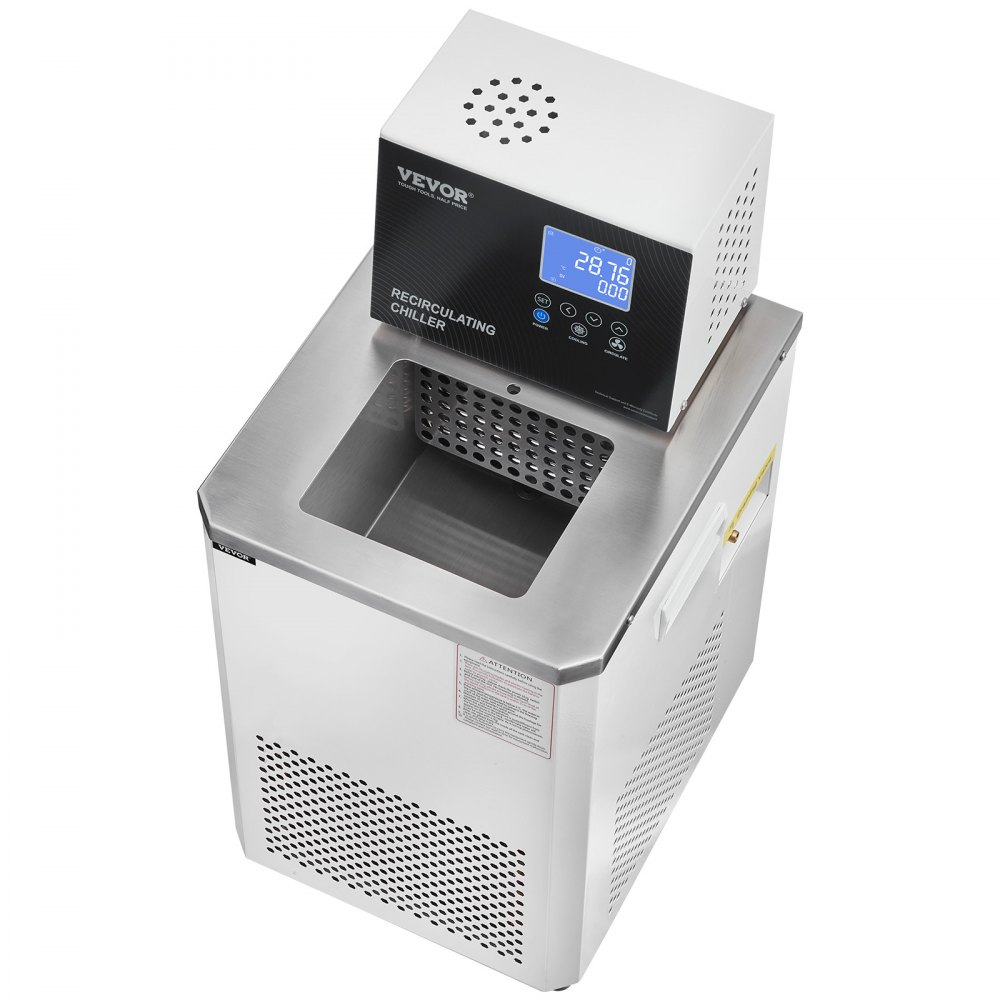 VEVOR Laboratory Chiller Circulator, 6L Chiller Lab Low Temperature Cooling Liquid, -4°F-212°F Circulator Pump Chiller, LCD Display, 304 Stainless Steel Water Bath Recirculating Water Cooling Chiller