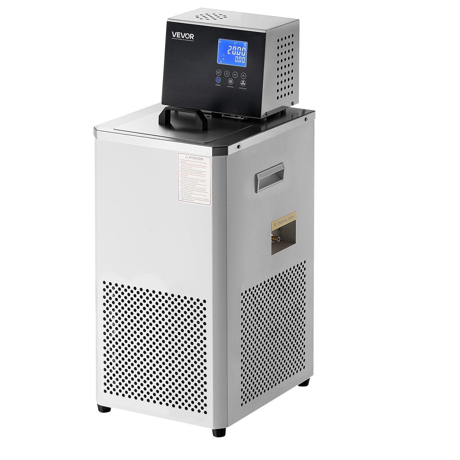 VEVOR Laboratory Chiller Circulator, -30℃-100℃, 6 L Internal and External Dual Circulation, Low Temperature Cooling Liquid Circulator Pump Chiller, Recirculating Chiller Water Bath for Laboratory