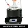VEVOR 5L Aparato de destilación Max.380 °C Kit de destilación de recorrido corto con manto calefactor y agitación magnética 60-2300 rpm Aparato de cristalería de destilación de laboratorio (negro)