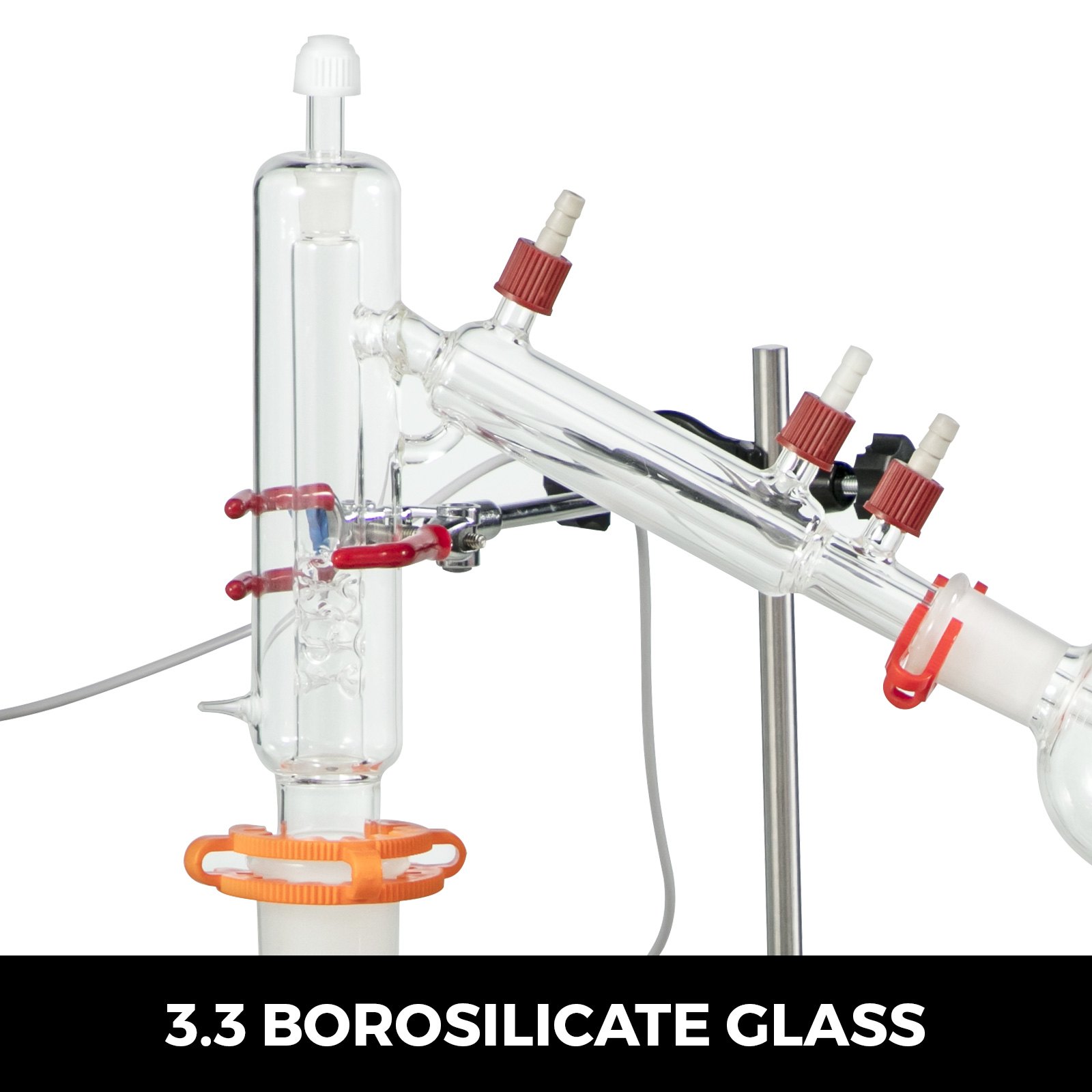VEVOR 5L Distillation Apparatus Max.380°C Short Path Distillation Kit with Heating Mantle and Magnetic stirring 60-2300rpm Lab Distillation Glassware Apparatus (Black)