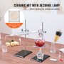 VEVOR Essential Oil Distillation Kit, 500ml Distillation Apparatus, 3.3 Boro Lab Glassware Distillation Kit with Alcohol Lamp, Ceramic Mesh and 24, 40 Joint, 28 pcs Set