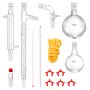 VEVOR Lab Distillation Kit, 3.3 Boro Lab Glassware Distillation Kit with 24, 40 Joint, 1000ml Essential Oil Distillation Apparatus Kit, 14 pcs Set of Glassware Equipment