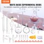 VEVOR Lab Distillation Kit, 3.3 Boro Lab Glassware Distillation Kit with 24, 40 Joint, 1000ml Esential Oil Distillation Apparatus Kit, 29 τμχ Σετ εξοπλισμού γυαλικών