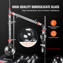 VEVOR Lab Glassware Distillation Kit 1000ml 3.3 Boro 29 pcs Glassware Equipment