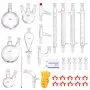VEVOR Lab Distillation Kit, 3.3 Boro Lab Glassware Distillation Kit with 24, 40 Joint, 1000ml Essential Oil Distillation Apparatus Kit, 32 pcs Set of Glassware Equipment