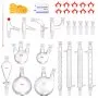 VEVOR Lab Distillation Kit, 3.3 Boro Lab Glassware Distillation Kit with 24, 40 Joint, 1000ml Essential Oil Distillation Apparatus Kit, 32 pcs Set of Glassware Equipment