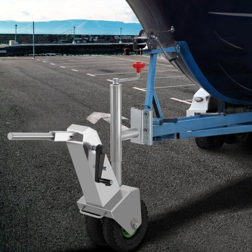 VEVOR Manual Trailer Dolly, 5000lb Load Capacity Trailer Mover Valet w/ 6.3" Hitch Plate & 10.63" Wheels, 10.64" Adjustable Height, Heavy-Duty Trailer Jack Tug for Car, RV, Boat, and Travel Trailers