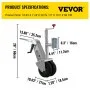 VEVOR Manual Trailer Dolly, 5000lb Load Capacity Trailer Mover Valet w/ 6.3" Hitch Plate & 10.63" Wheels, 10.64" Adjustable Height, Heavy-Duty Trailer Jack Tug for Car, RV, Boat, and Travel Trailers