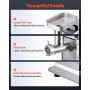 VEVOR Commercial Meat Grinder, 11 Lbs/Min Capacity, #12 Electric Meat Mincer with 3 Plates, 3 Sausage Stuffing Tubes, 550W/0.7HP Stainless Steel Sausage Maker for Home Kitchen & Restaurant, ETL Listed