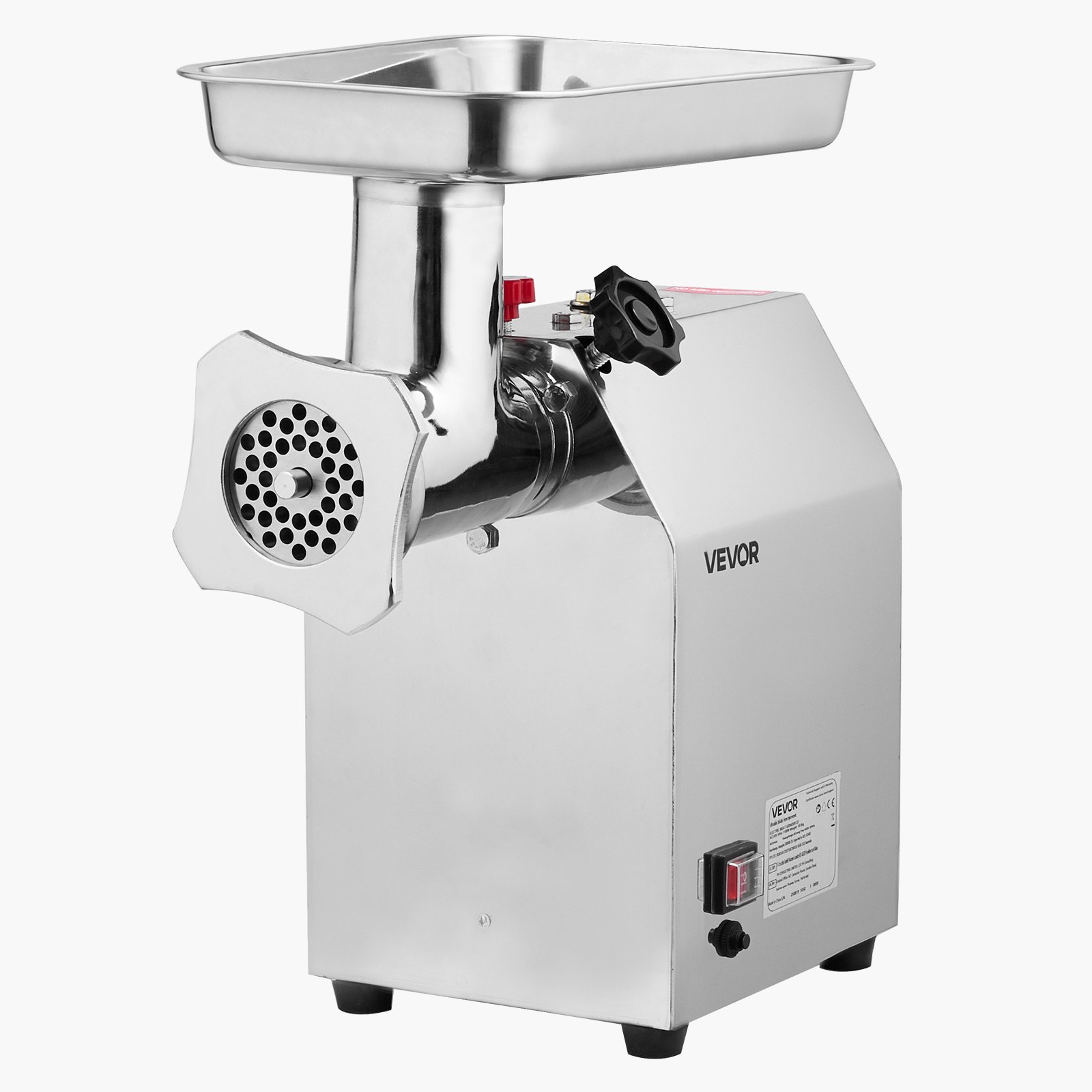 VEVOR Commercial Electric Meat Grinder, 4.2 kg/min Capacity, #22 Industrial Meat Mincer with 2 Stainless Steel Blades, 2 Grinding Plates, 1100W Heavy-Duty Sausage Maker, for Kitchen, Restaurant