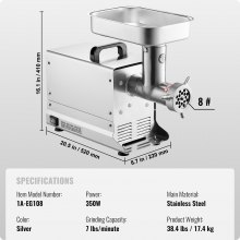 VEVOR Commercial Electric Meat Grinder 7 Lbs/Min Sausage Stuffer Maker Kitchen