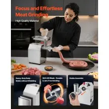 VEVOR Commercial Electric Meat Grinder, 5 lbs/min Capacity, #8 Industrial Meat Mincer with 2 Stainless Steel Blades, 2 Grinding Plates, 600W Heavy-Duty Sausage Maker Stuffer, for Kitchen, Restaurant